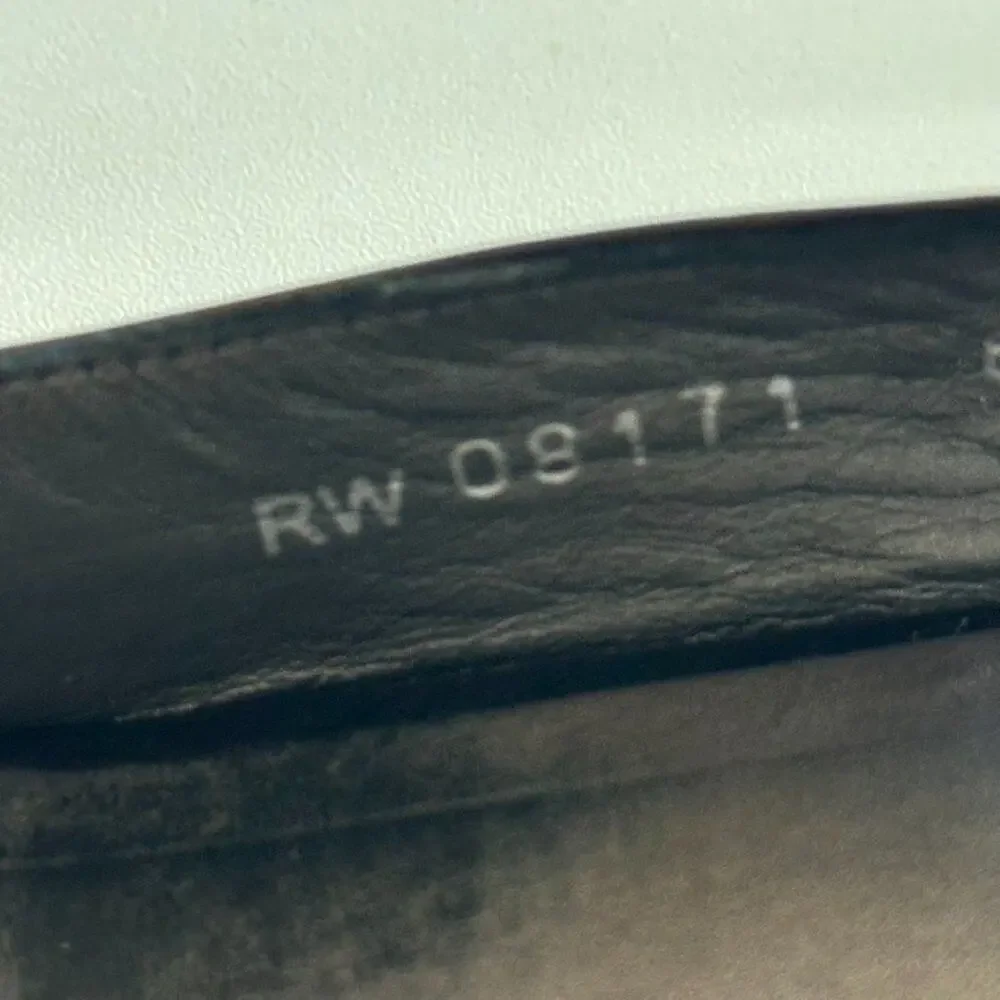 Stuart Weitzman Patent Leather Sling Back Flats Women's 8 Black‎ Petrol Patent
